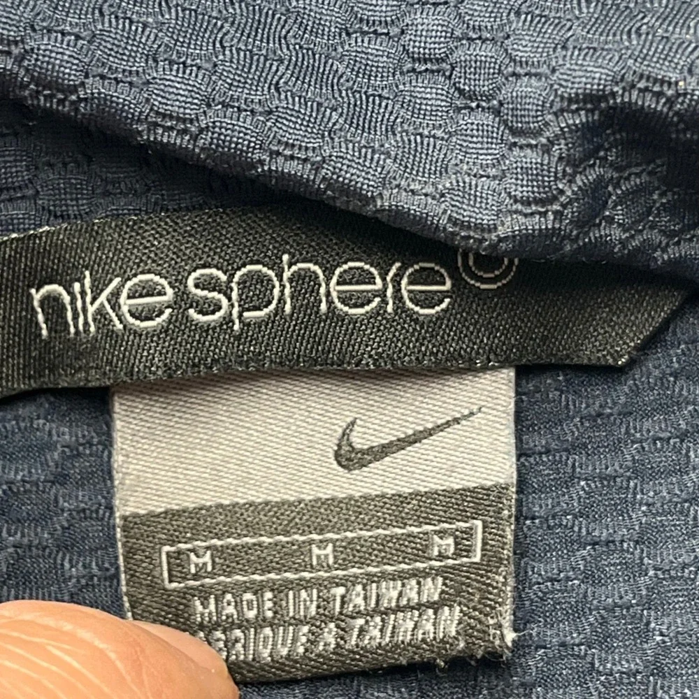 Vintage Nike Court Tennis Polo Shirt Navy Blue‎ White Andre Agassi Swoosh Medium